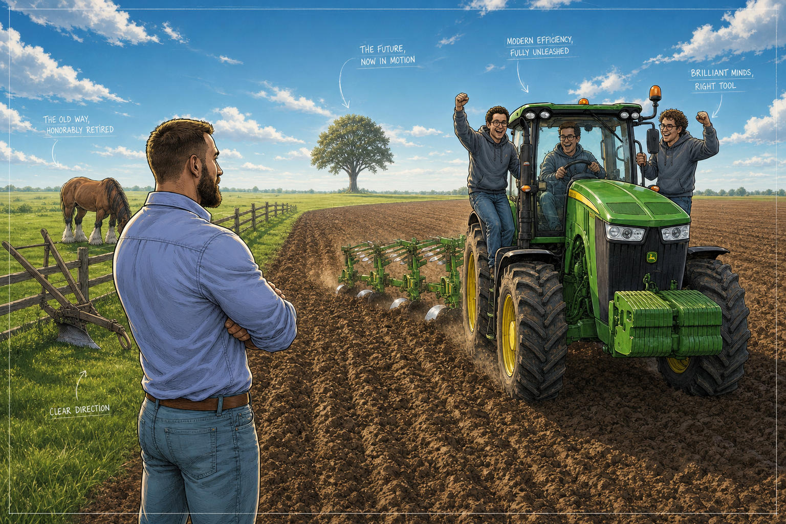 Traktor auf dem Acker: moderne Effizienz mit dem richtigen Werkzeug